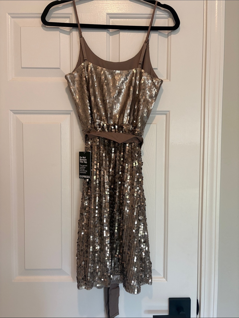 NWT Express Gold Sequin Mini Dress,Medium - Picture 2 of 8